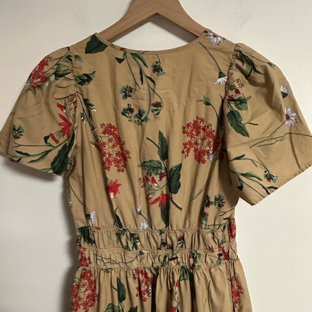 Anthropologie the Somerset Cotton Beige Floral tiered Maxi Dress - Picture 5 of 6